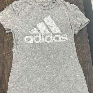 Adidas Heather Gray Tee with White Logo